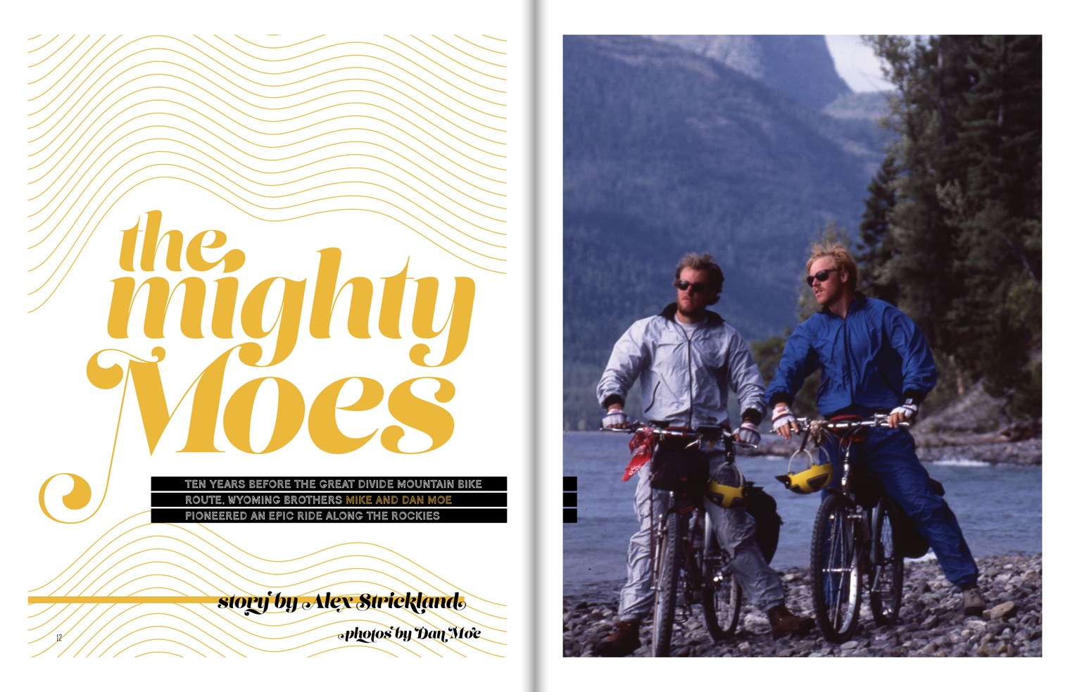 The Mighty Moes magazine spread in Adventure Cyclist